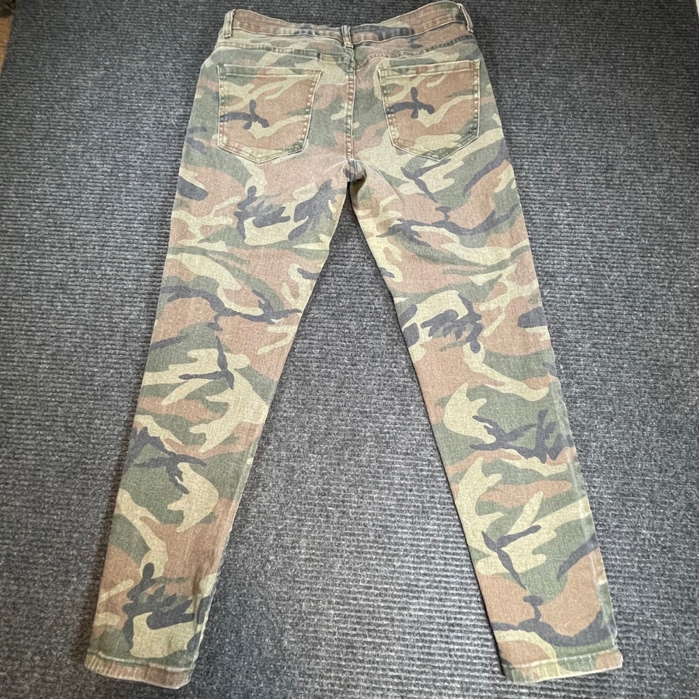 Manfinity Camo Print Slim Tapered Pants Green Brown Camouflage Size 34 - Picture 2 of 7